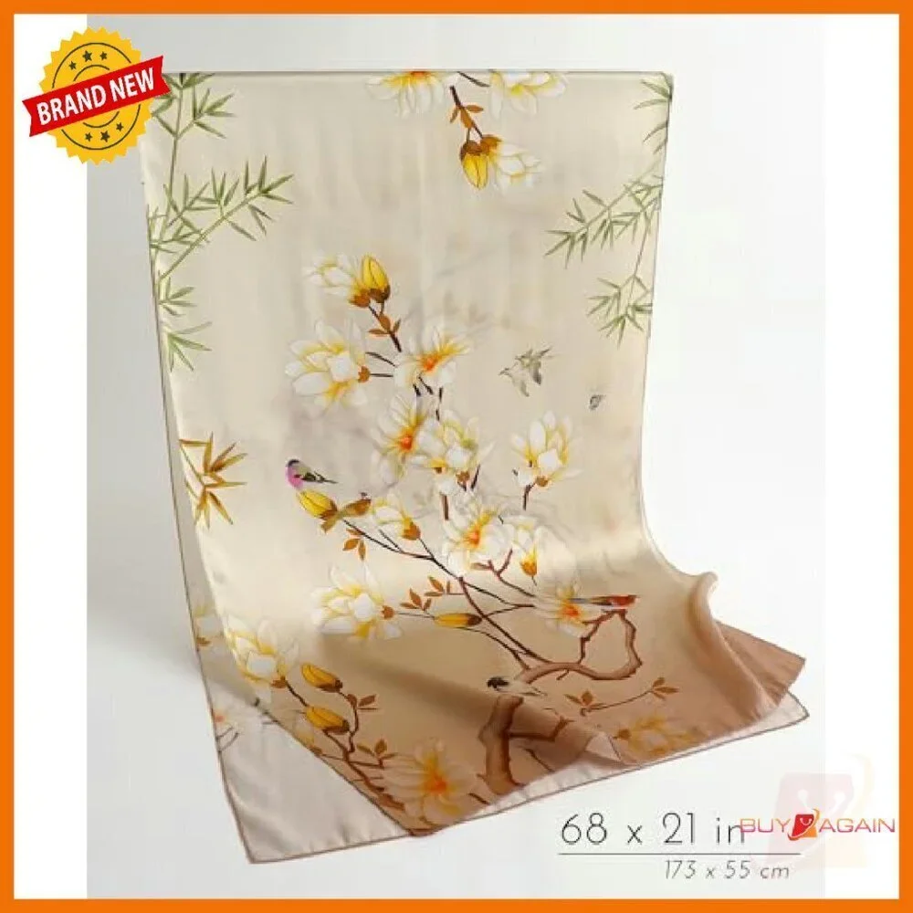 Large 100% Mulberry Silk Scarf Shawl Wrap UV Protection Gift Ready